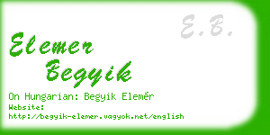 elemer begyik business card