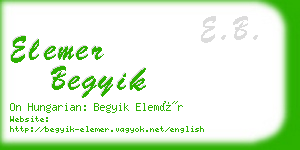 elemer begyik business card